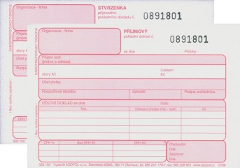 Příjmový pokl. d.-stvrzenka s DPH čísl.2x50 l.COPY