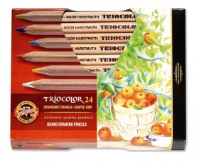 Pastelky trojhranné 3154 24ks NATUR